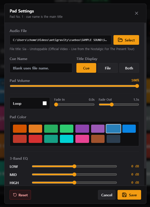 CueBox Save As Modal Dialogue