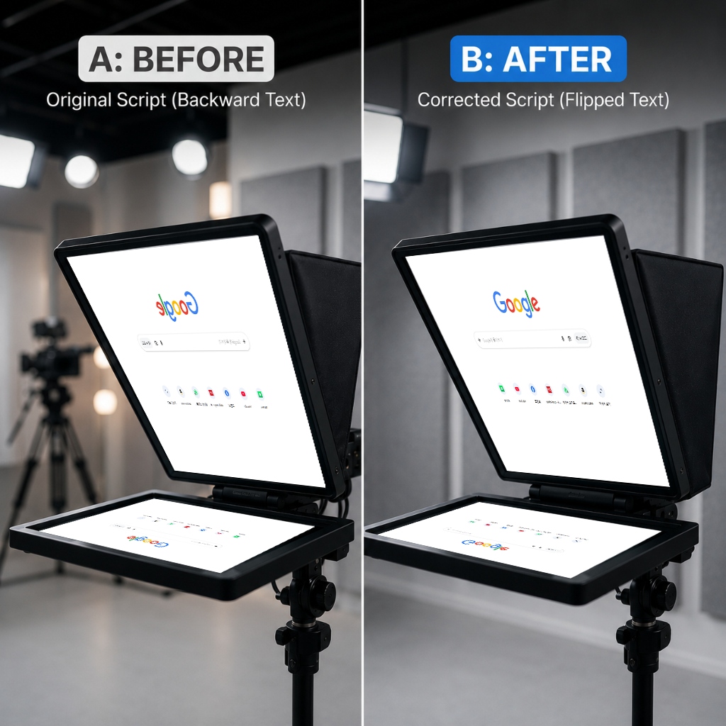 FlipMyScreen YouTube Teleprompter Setup