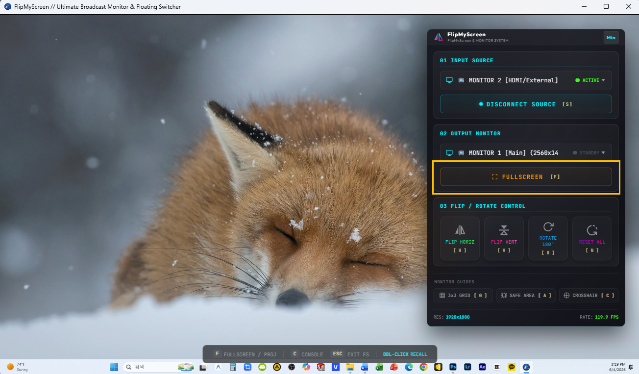 Project fullscreen